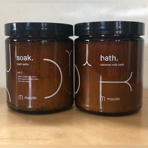 Set Of 2 Maude no 1 Bath Salts Coconut Milk Bath SEALED Full Size